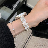 「パール×ビジュー」クロスデザイン Apple Watch バンド