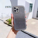 p00715 「推し色が、今日の味方になる」手になじむウェーブ デザインシート iPhoneケース クリアブラックxブラック（グラデーション ） 商品画像 16