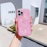 p00715 「推し色が、今日の味方になる」手になじむウェーブ デザインシート iPhoneケース クリアピンクxピンク（シェル） 商品画像 12