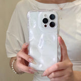 「ころんと手になじむ」パール風ウェーブ iPhoneケース iPhone17 16 15