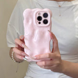 「ころんと手になじむ」パール風ウェーブ iPhoneケース iPhone17 16 15