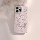 リボンとパールの上品な輝きがかわいいピンクiPhoneケース