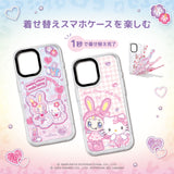 GAACAL×メゾピアノ×ハローキティ　着せ替えスマホケースセット【PaleCase(パレケース)専用】MagSafe対応  セットデザインa（パープル＆千鳥格子）