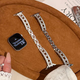 「パール風の艶を手元に」メタル調ライン Apple Watchバンド Series 10/11