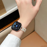 「いつもの私が少し華やぐ」シェル＆パール ビジュー Apple Watchバンド | iwatchs98世代SEUltraストレッチロープストリーマーマザーオブパールストレッチストラップfor apple S 10/11