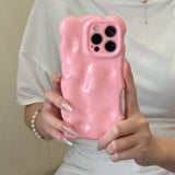 「ころんと手になじむ」パール風ウェーブ iPhoneケース iPhone17 16 15