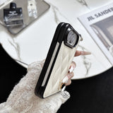 「小さなバッグ気分」ハート×キルティング ストラップ付き iPhone Duoケース