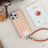 「ベアチェック」シルバーフレーム iPhoneケース