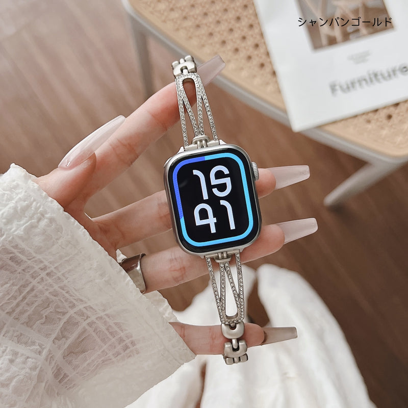 「きらめく華奢感」メタルApple Watchバンド