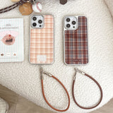 「ベアチェック」シルバーフレーム iPhoneケース