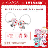 GAACAL×SWIMMER 着せ替え有線イヤホン【クリア】シャワーチェリー  LIFEEAR Nova仕様