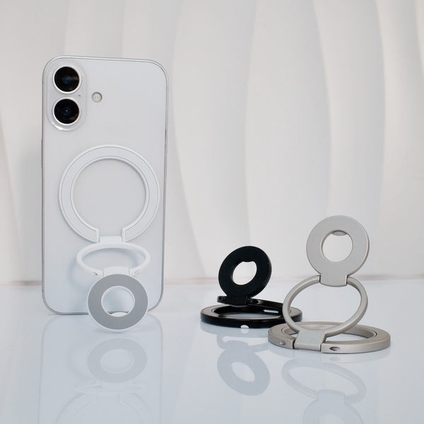 【MagSafe・360°回転・両面吸着】軽量合金の両面マグネットリングスタンド