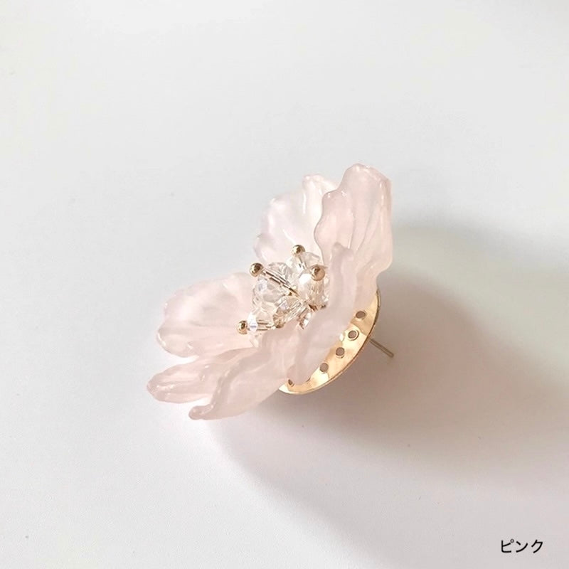 「花びらの余韻」海棠モチーフピアス／イヤリング〈片耳〉