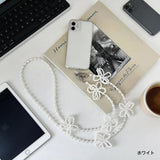 2WAY 手作り風ビーズフラワーチェーン｜上品なパールと薔薇のモチーフで彩る、シンプルかわいいマルチチェーン