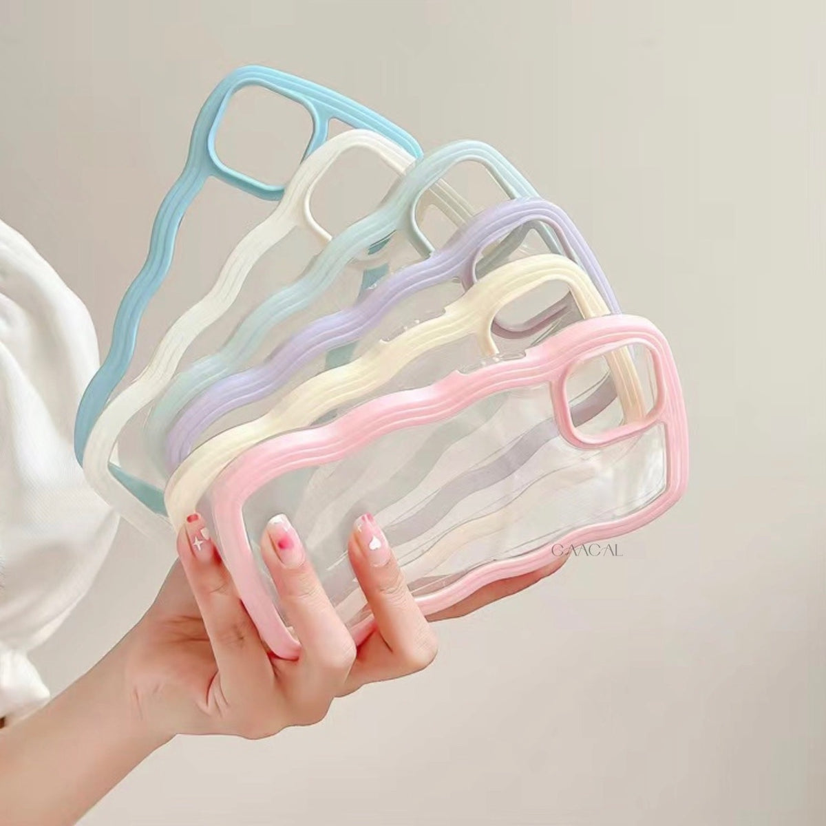 夏のフェミニンフレーム」6色展開波型フレームクリアケース – gaacal