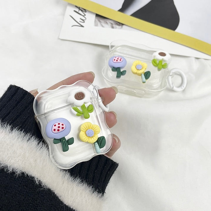 ✨ラスト1点✨お花 AirPodsケース AirPodsケース 透明 立体 お花柄 AirPods proケース