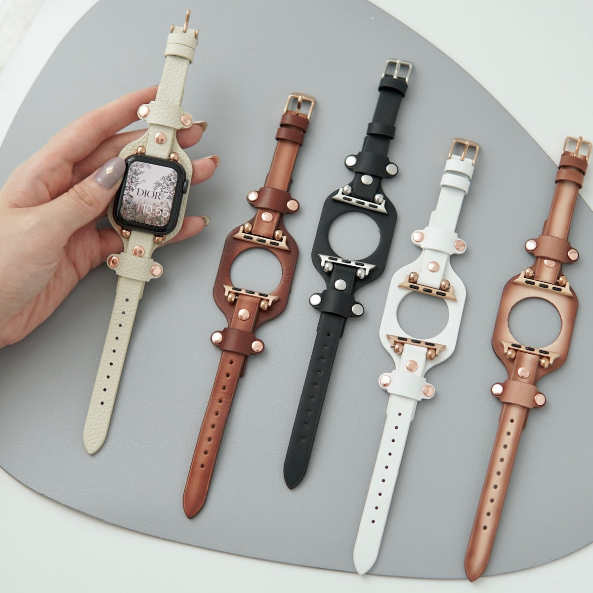 フラットフレーム」PUレザーアップルウォッチバンド – gaacal