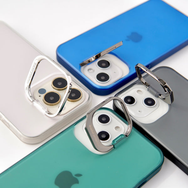 iPhoneケース スマホケース スタンド機能付き ネイビー ブルー ステルスサポーター」スタンド付きiPhoneケース – gaacal