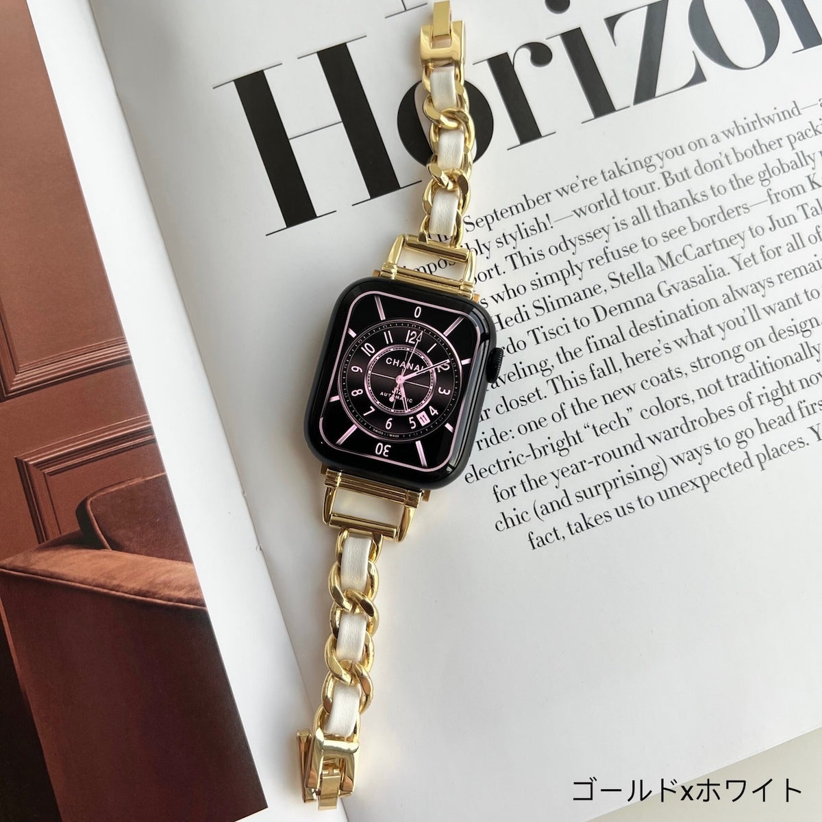 日本未発売★GUESS激カワステンレス製チェーンApple Watchバンド GUESS Logo Silicone Band for Apple 38-40 mm Watch - CS2012S2