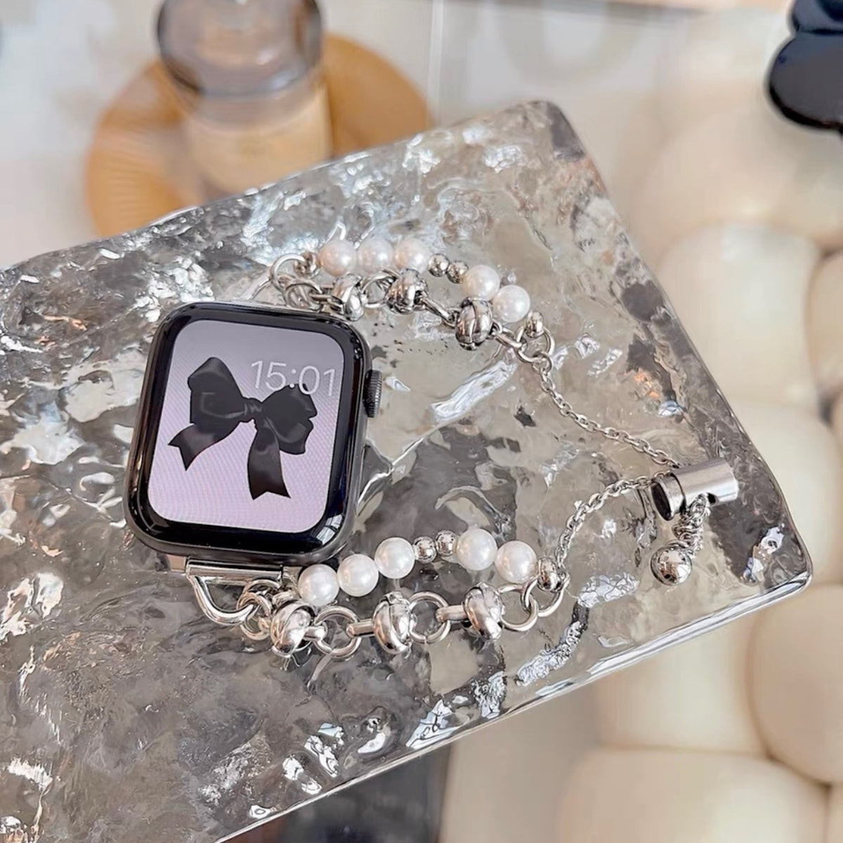 ブレスチェーン」淡水パール付きアップルウォッチバンド – gaacal