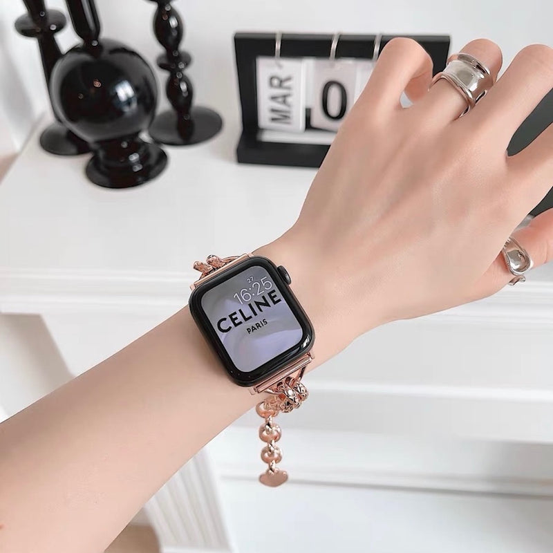 Apple Watch アップル チェーンバンド シルバー ダイヤ 44mm