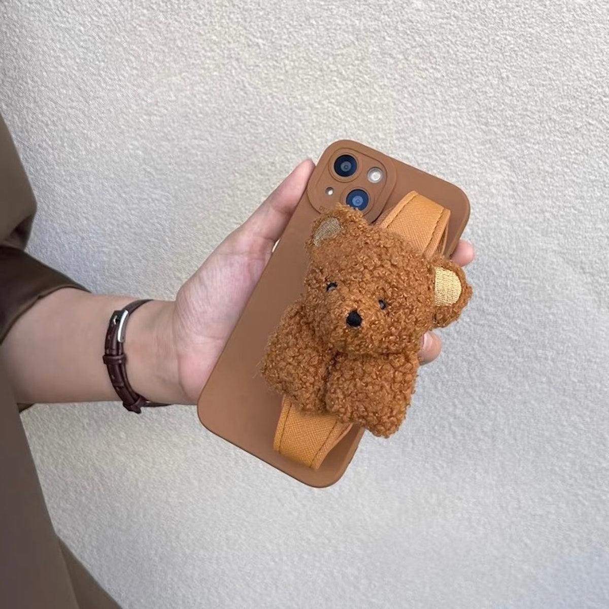 どこでも一緒」クマのスマホケース/ショルダー