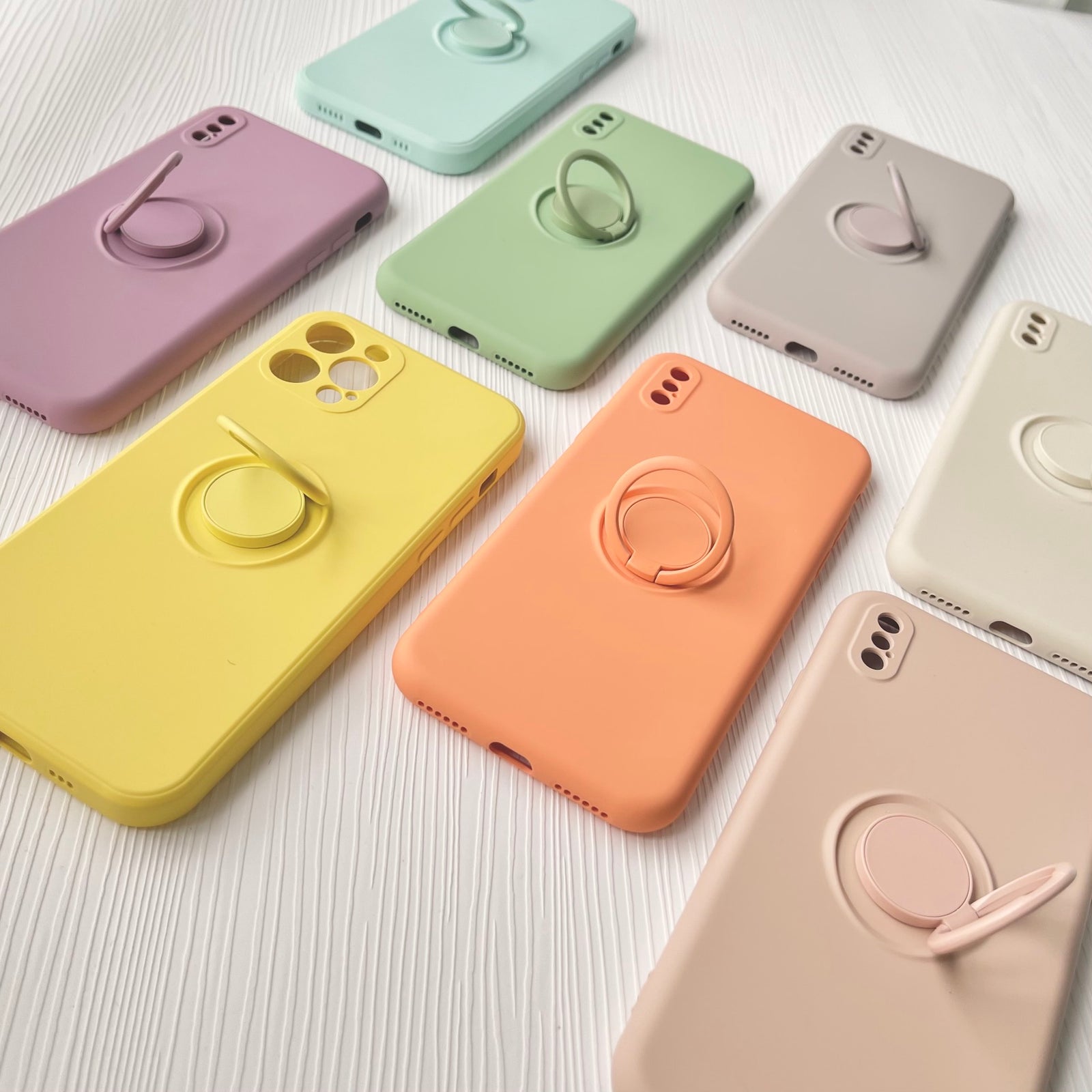 セール iPhone11 シリコンケース フラットリング付き バンカーリング フラットな私色」シンプル×機能性バンカーリング付きiPhone