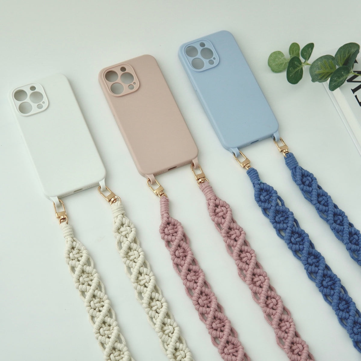 即納】「コットンストラップ」編み込みストラップショルダーケース