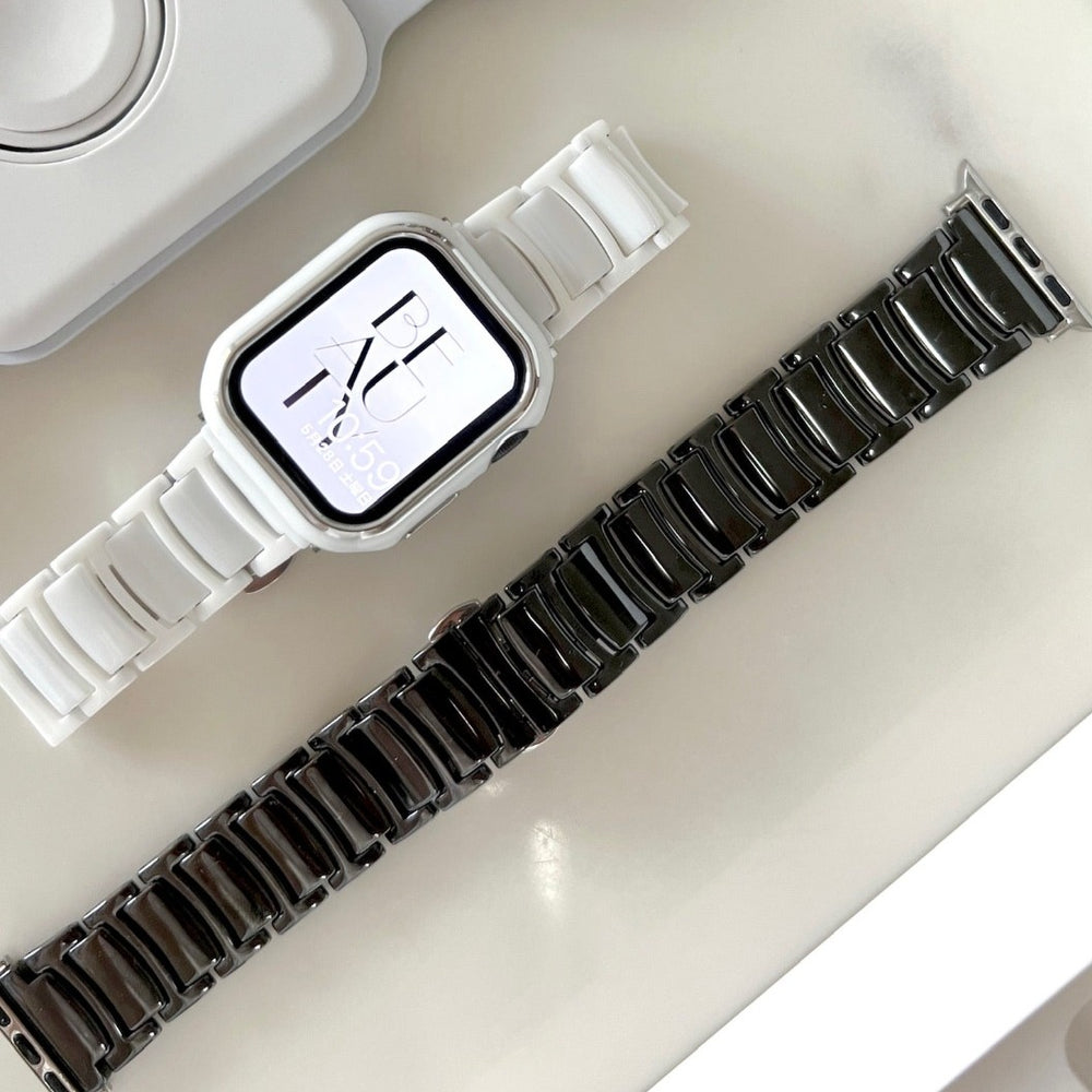 国内発送★Anne  アップルウォッチ バンド セラミック Apple Watch セラミック リンク バンド ベルト ブラック 黒
